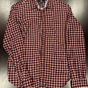 Butter Cloth Red and Black Casual Button Down Shirt
